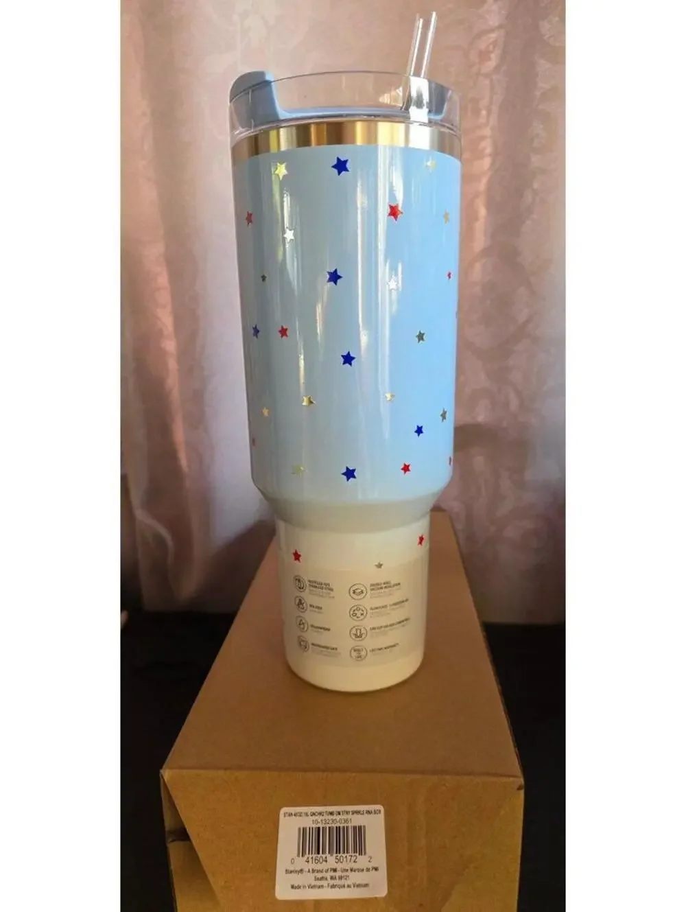 Stanley Stanless Steel H2.0 FlowState Tumbler in Ombre Starry Sparkle - BNWT/Box - Picture 4 of 9